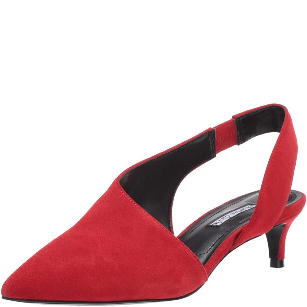 Charles David Collection Picasso Kidsuede Red Pump
